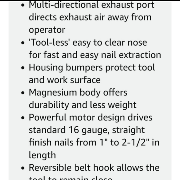 🆕Makita AF601 16 Gauge, 2-1/2" Straight Finish Nailer, - Picture 7 of 14